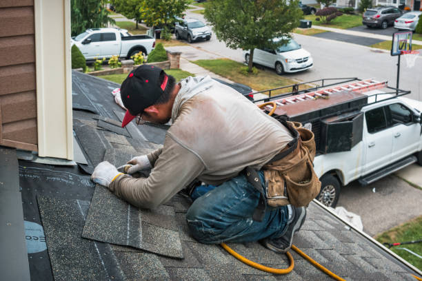 Professional Emergency Roof Repair technician working in Stanton, MI